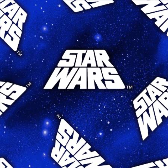 FLEECE Star Wars Blue Retro Logo The Quilt Shop