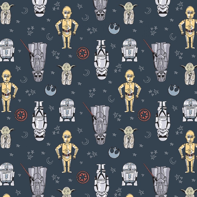 Star Wars Doodle Figures Fabric Half Metre The Quilt Shop