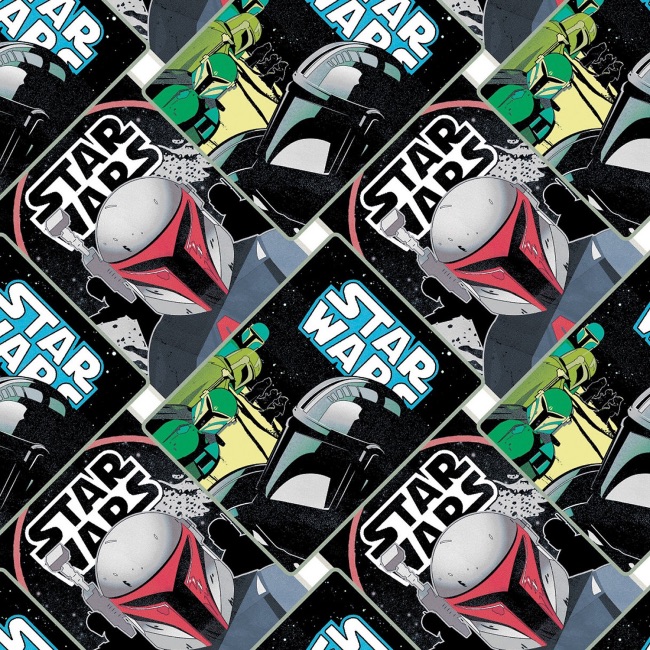 FB Star Wars Mandalorian Poster Collage Fabric