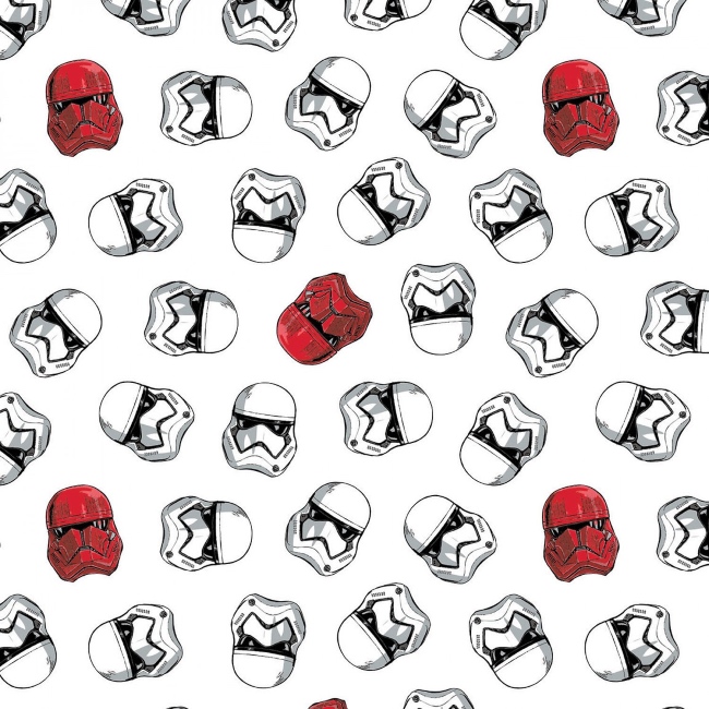 FB Star Wars Sith and Storm Troopers Fabric White
