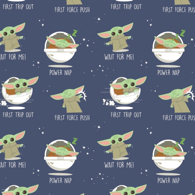 Star Wars Baby Yoda Child Of the Galaxy Fabric - navy