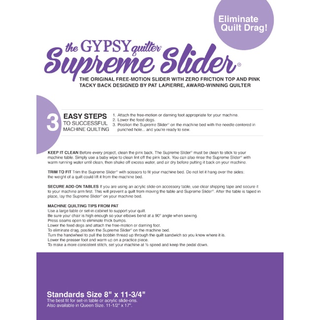 Supreme Slider For Free Motion Stitching