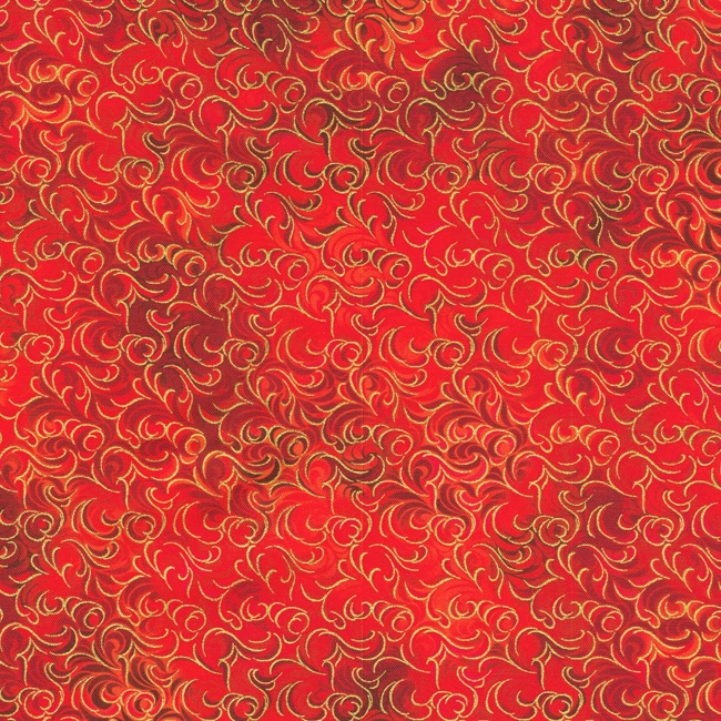 Swirls Scarlet - Mixed Metallics - Robert Kaufman | The