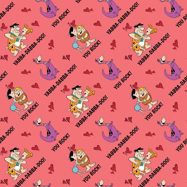 The Flintstones Valentines Fabric