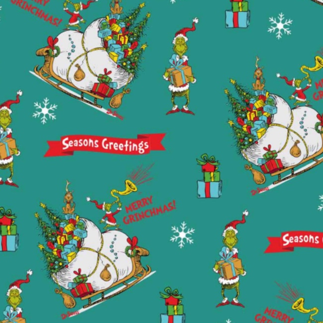 Bright & Bold - The Grinch - Delivery - Christmas Fabric