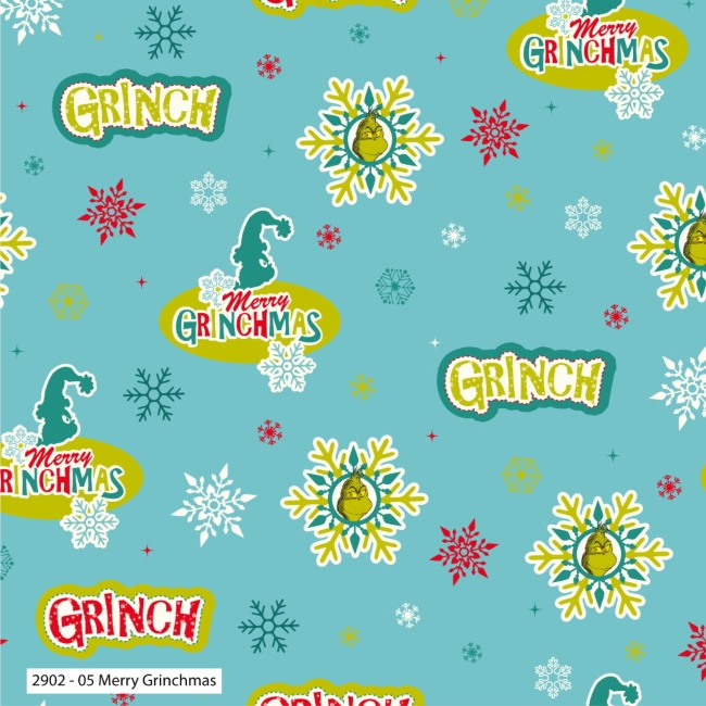 The Grinch Merry Grinchmas Christmas Fabric