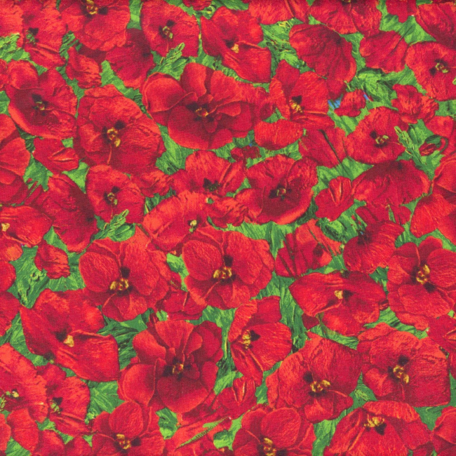 Timeless Treasures - Fleur Poppy Fabric - The Quilt Shop