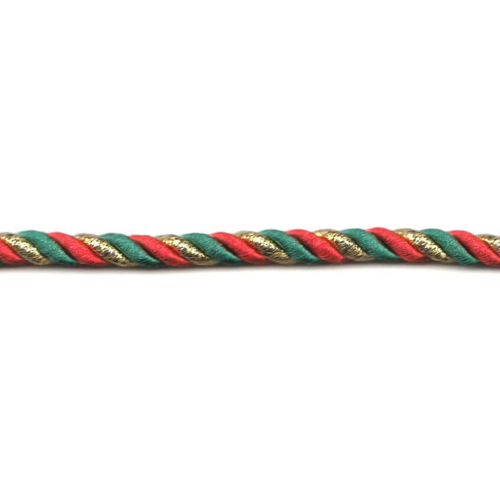 Gold /Red / Green Twisted Cord 7mm