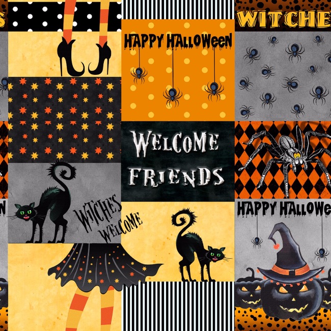 Welcome Friends Halloween Fabric