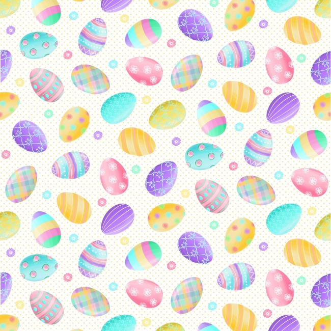 White Easter Eggs Fabric
