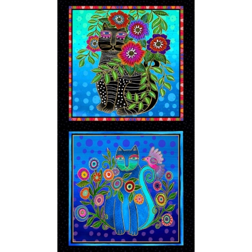 Coussin Décoratif Laurel Burch – Chat Félin Vacances – 40x40 Cm – Multicolore