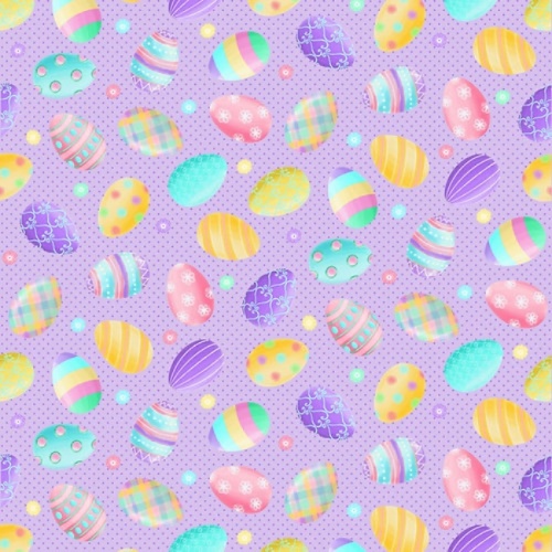 Lilac Easter eggs Fabric