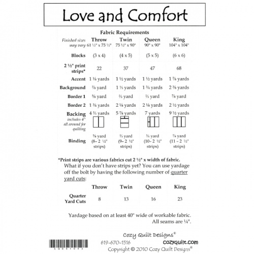 Cozy Quilt Designs - Strip Club Love & Comfort - Quilt Pattern