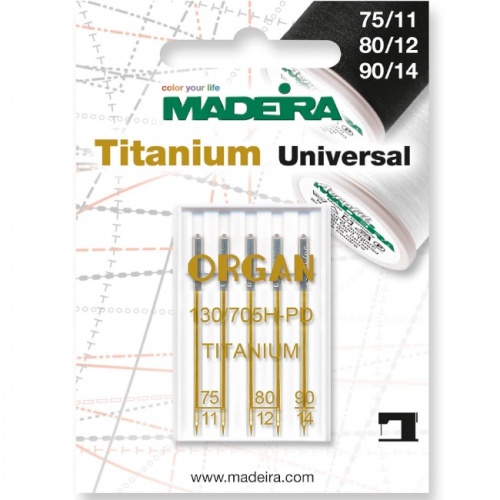 Madeira Titanium Needles Universal Assorted - 5pk