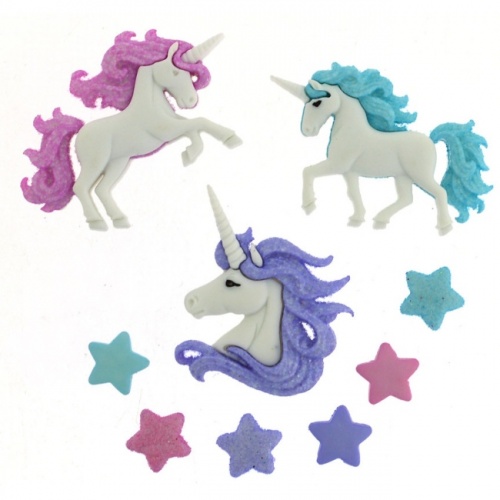 Magical Unicorns Button Embellishments