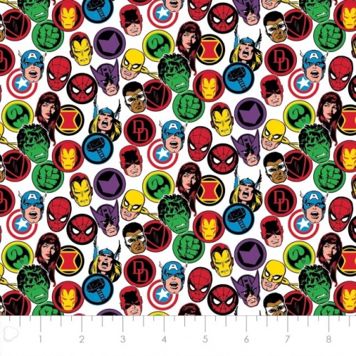 Marvel Fabric Hero Stickers - White