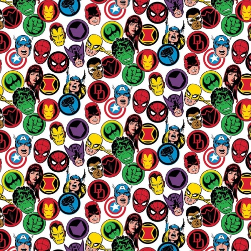 Marvel Fabric Hero Stickers - White