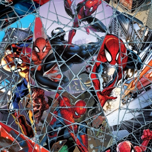 Marvel Spider-Man Comic Web Mosaic Digitally Printed Fabric