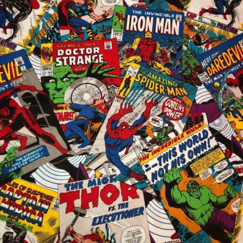 Marvel Comic Allover Fabric