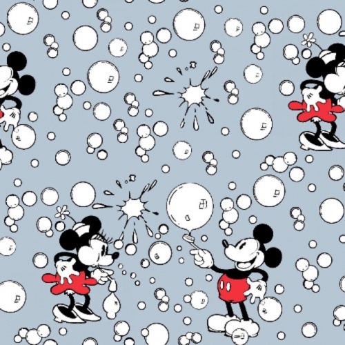 Disney Mickey and Minnie Vintage Bubbles Fabric