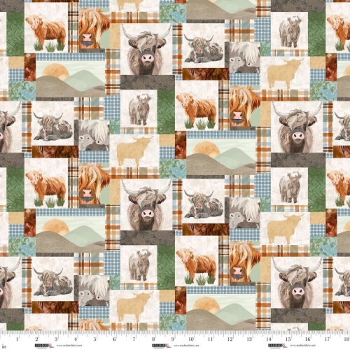 Highland Cow Multi Patchwork - Highlander - Studio E - The Quilt Shop