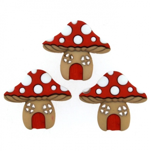 Mushroom Houses Button Embellishments