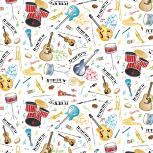 Musical Instruments Beige - Quilting Treasures - The Quilt Shop