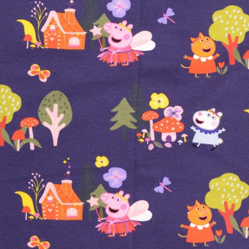 Jersey - Navy Peppa Pig Fabric