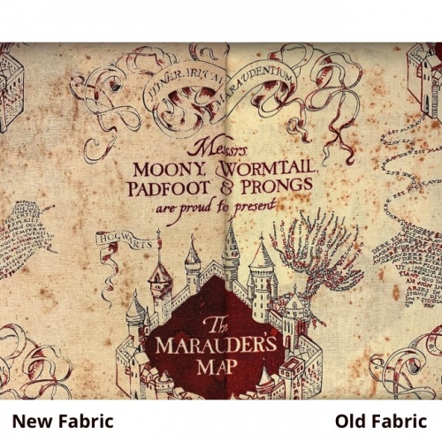 Old - Lighter - Harry Potter Marauders Map Fabric