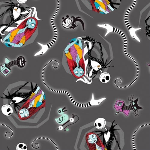 Nightmare Before Christmas Fabric - Jack and Sally