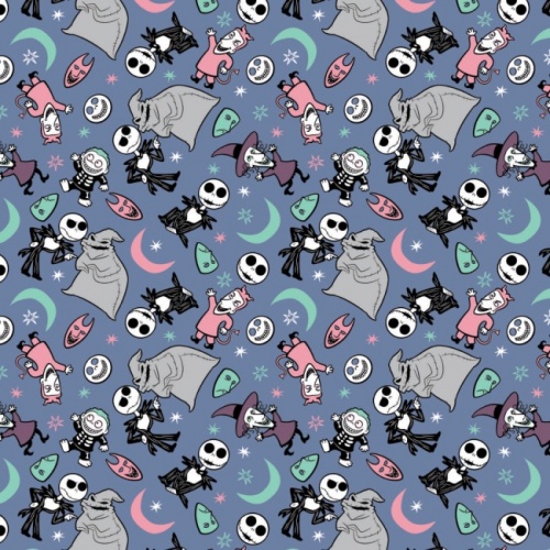 Nightmare Before Christmas Fabric - Pattern Play Blue