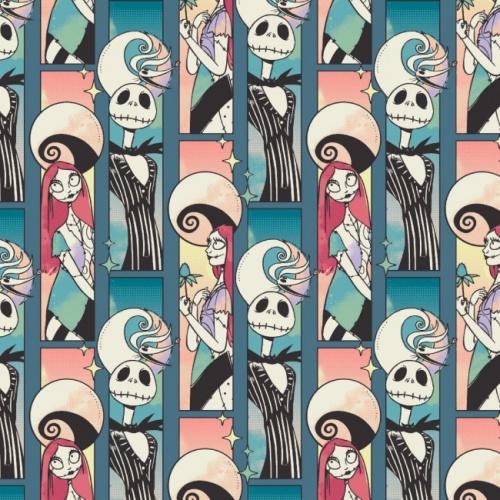 Fabric Street Nightmare Before Christmas Coffins of Christmas Fabric Poplin - 58 x 1 Yard