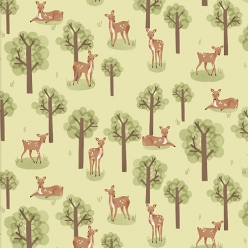 Green Peeking Deer | Cozy Forest | 3 Wishes