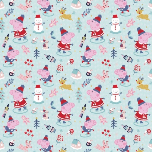 Peppa Pig Winter Wishes Christmas Fabric