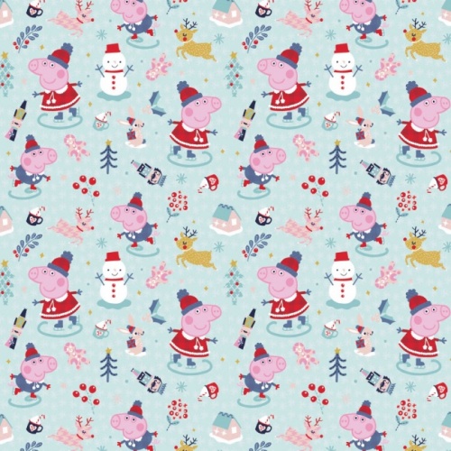 Peppa pig Winter Wishes Christmas Fabric