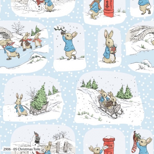 Peter Rabbit Christmas Toile Fabric