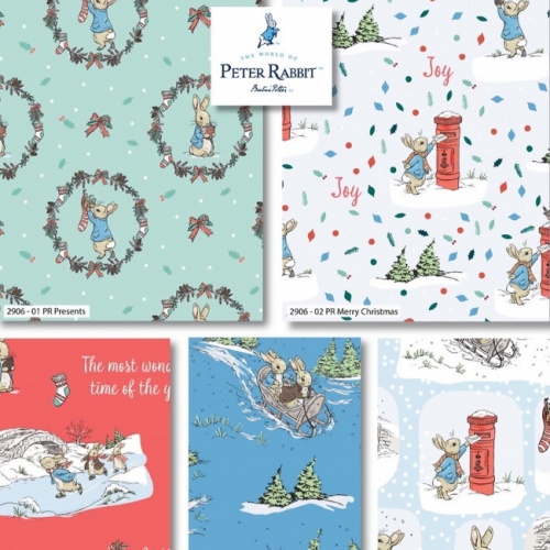Peter Rabbit Wonderful Time of The Year Christmas Fat Quarters x 5