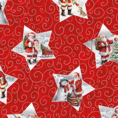 Picture A Christmas - Star Santas Red