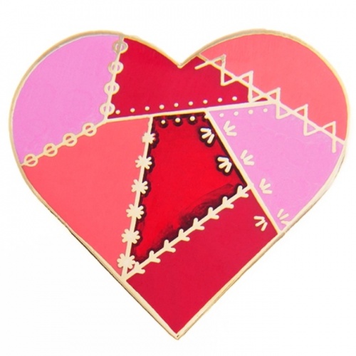 Pin Peddlers Red Patched Heart Pin