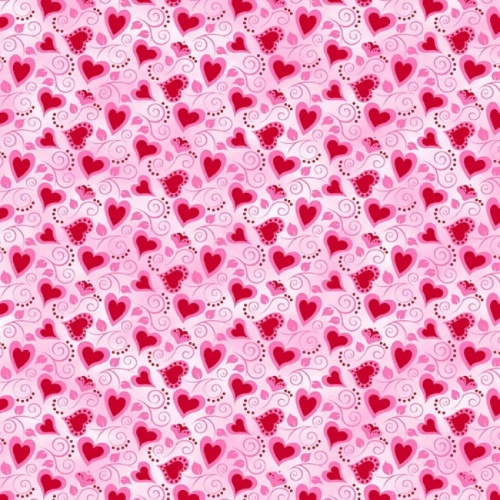 Pink Love Hearts Fabric