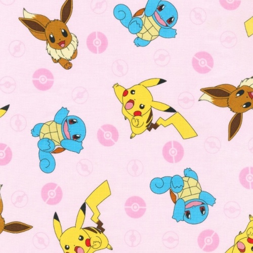FB Pokemon Pink Character Fabric