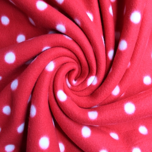 FLEECE - Polar Anti Pill - Red and White Spots