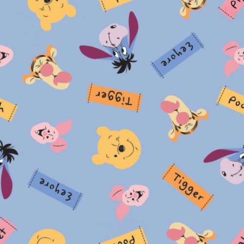 Winnie The Pooh and Friends Name Tags Fabric