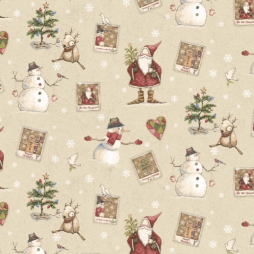 Postcard Christmas - Holiday Toile Light Khaki