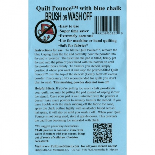 Ultimate Pounce Powder Pad for Quilt Stencils - Blue