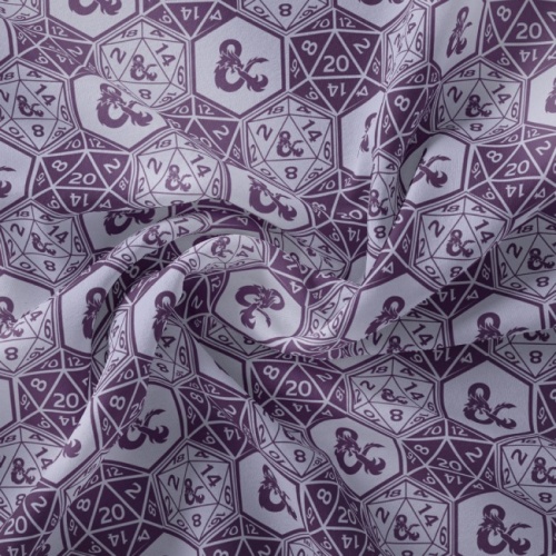 Purple Assorted Dice - Dungeons & Dragons Fabric