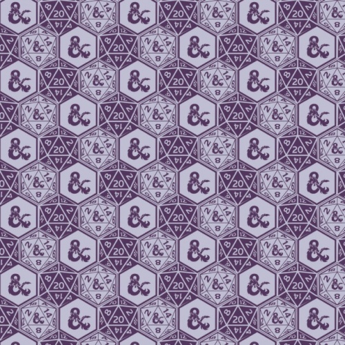 Purple Assorted Dice - Dungeons & Dragons Fabric