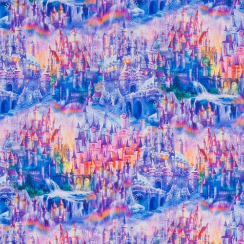 Rainbow Castles Fabric