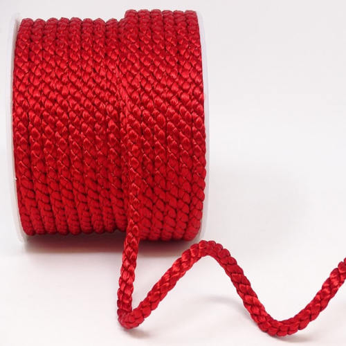 Red Woven Satin Cord 6mm