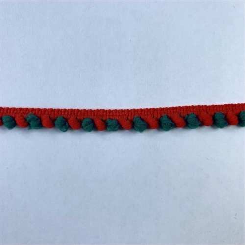 Red and Green Pom Pom 3mm
